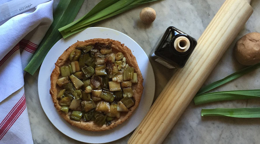 Tarta Tatin de Puerros con Masa Quebrada de Espelta